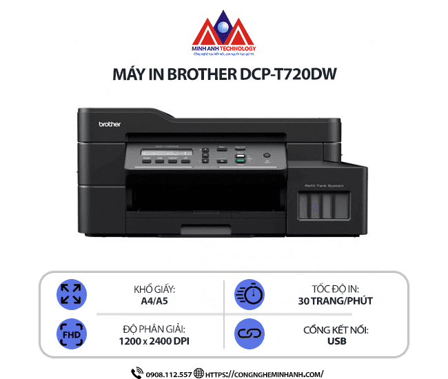 Giới thiệu dòng máy in phun màu Brother DCP-T720DW & T820DW